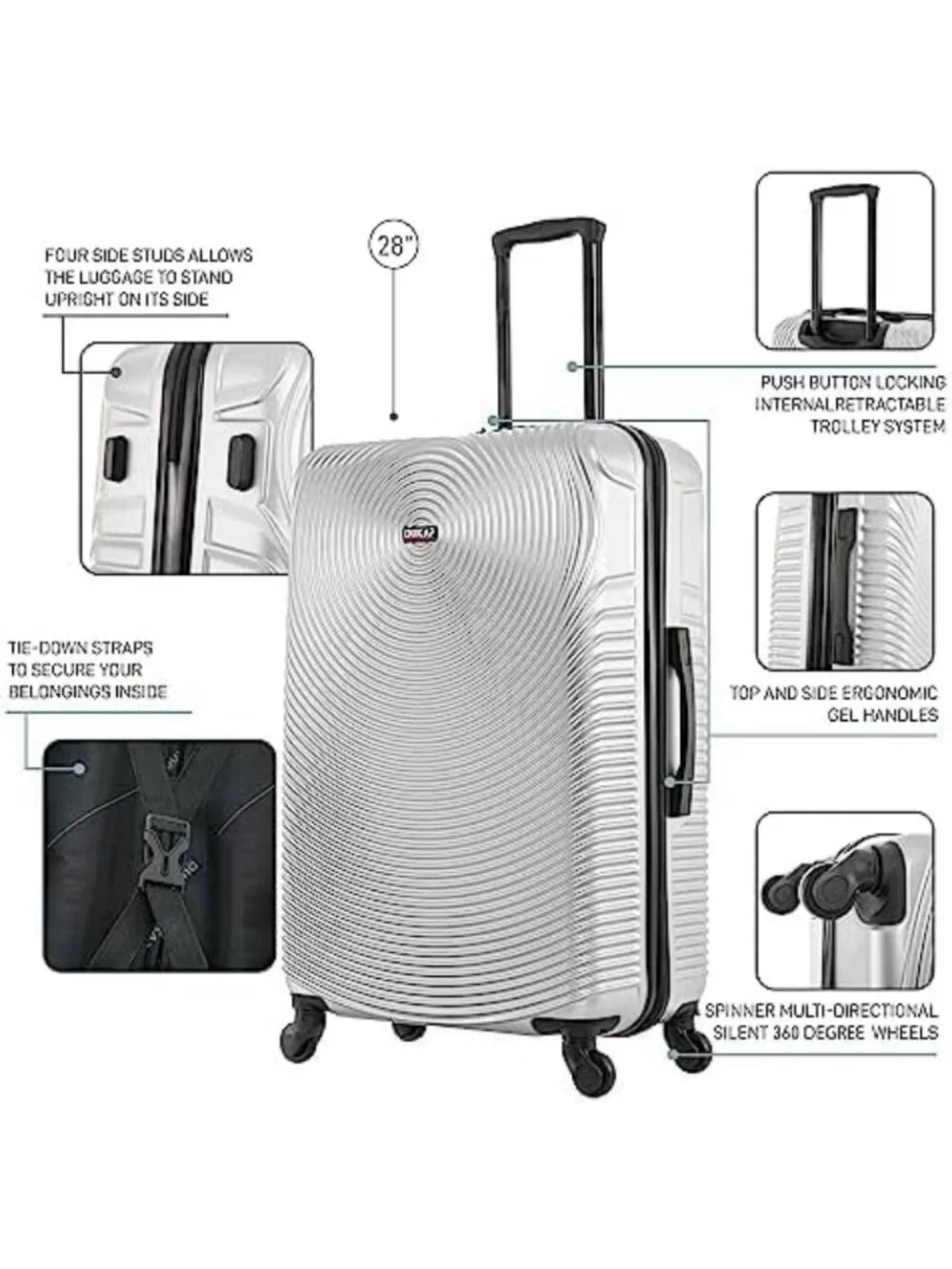 Durable 28-Inch Hardside Spinner Luggage | Lightweight Travel Suitcase with
